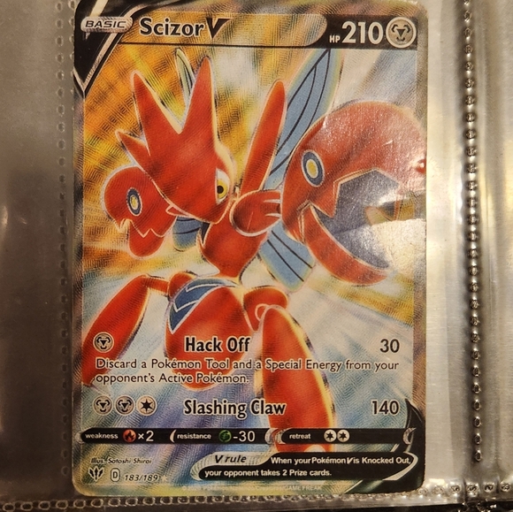 Pokemon TCG Scizor V 183/189 Full Art Ultra Rare Darkness​ - Picture 1 of 4